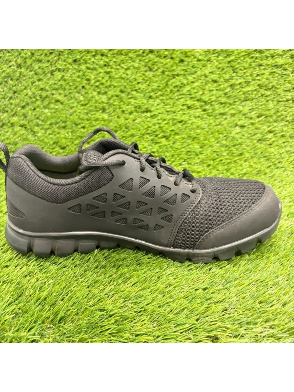 Reebok Sublite Cushion Mens Size 10.5E Black Gray Alloy Toe Safety Work Shoes